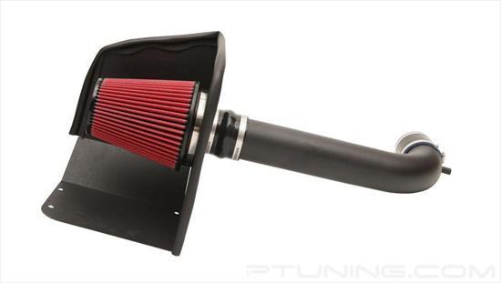 Picture of APEX Series Shielded Box Steel Wrinkle Black Cold Air Intake System with DryFlow 3D Red Filter