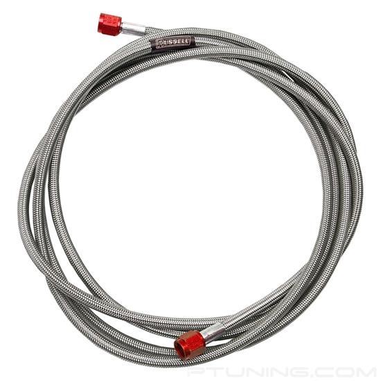 Picture of Pre-Made 3AN 90 Degree to Straight Stainless Steel Braided Nitrous/Fuel Line Assembly (48") - Blue
