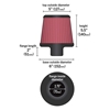 Picture of Round Tapered Red Air Filter (2.75" F x 6" B x 5" T x 5.5" H)