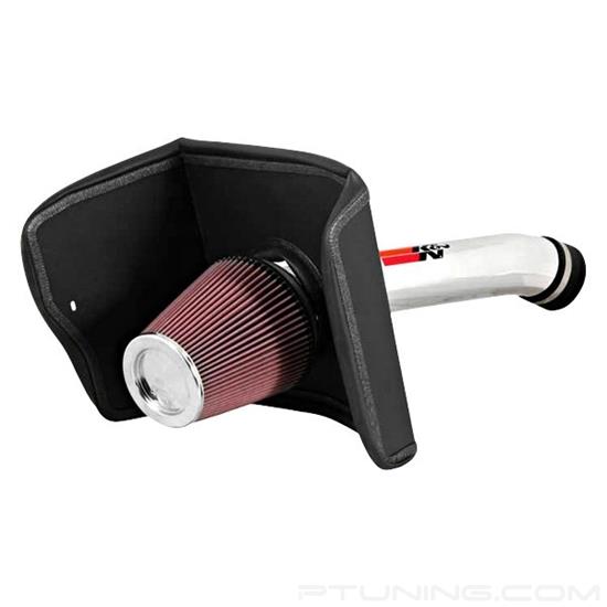 Picture of 77 Series High-Flow Performance Aluminum Polished Cold Air Intake System with Red Filter