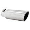 Picture of 304 SS Round Angle Cut Clamp-On Mirror Polished Exhaust Tip (2.5" Inlet, 4" Outlet, 12" Length)