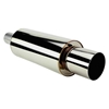 Picture of Hi-Power Style 304 SS Exhaust Muffler with Tip (3" Center ID, 3.8" Center OD)
