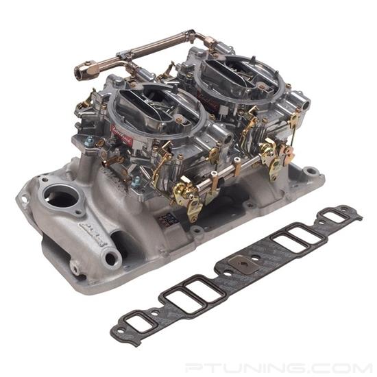 Picture of RPM Dual-Quad Satin Intake Manifold and Carburetor Kit