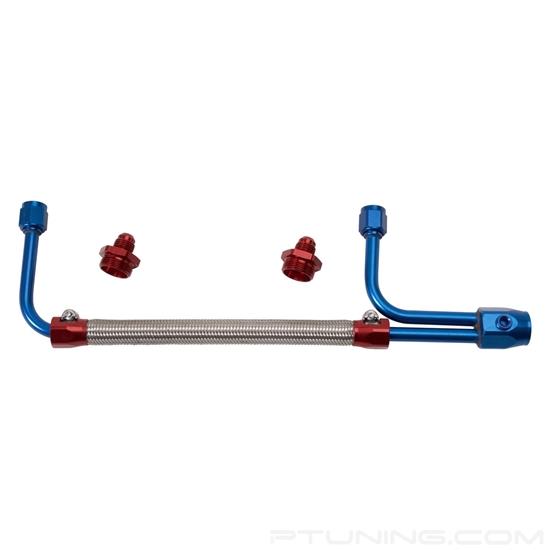 Picture of Red and Blue Braided Steel Dual-Feed Fuel Line Kit
