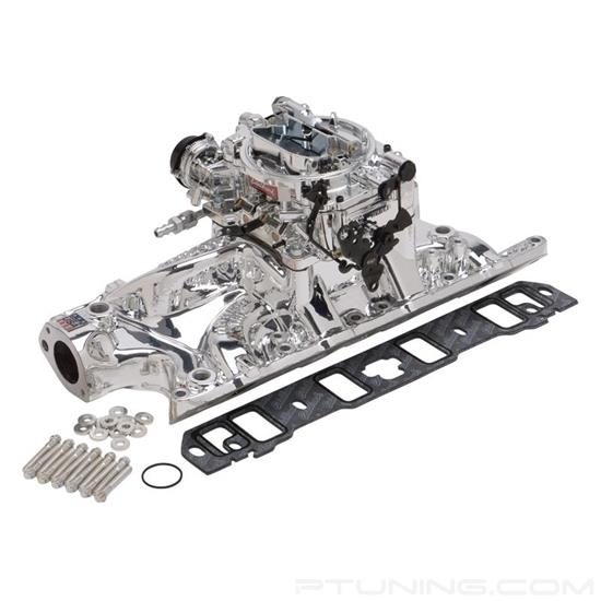 Picture of Performer RPM Single-Quad Satin Intake Manifold and Carburetor Kit