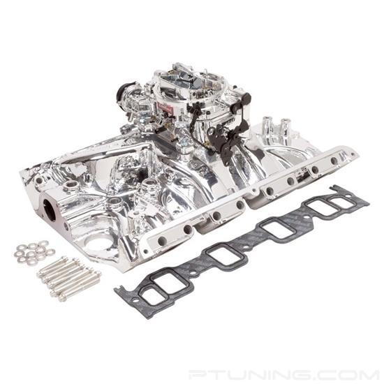 Picture of Performer RPM Single-Quad Satin Intake Manifold and Carburetor Kit