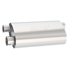 Picture of Transverse Flow Stainless Steel Oval Notched Exhaust Muffler (3" Offset ID, 3" Dual OD, 19" Length)