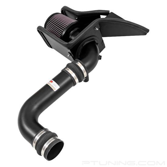 Picture of Typhoon Aluminum Black Cold Air Intake System with Red Filter