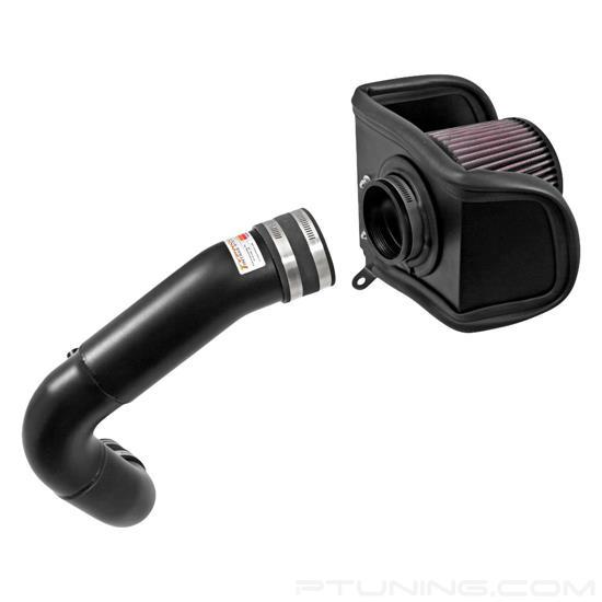 Picture of Typhoon Aluminum Textured Black Cold Air Intake System with Red Filter