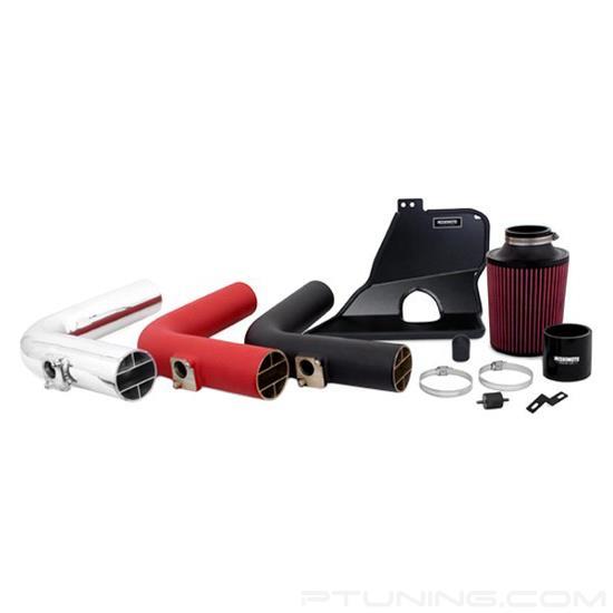 Picture of Performance Aluminum Wrinkle Black Cold Air Intake System with Red Filter