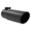 Picture of Stainless Steel Round Rolled Edge Angle Cut Clamp-On Black Exhaust Tip (3" Inlet, 3.5" Outlet, 10" Length)