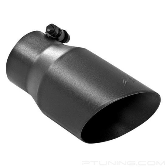 Picture of Stainless Steel Round Angle Cut Clamp-On Double-Wall Black Exhaust Tip (3" Inlet, 4" Outlet, 8" Length)