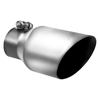 Picture of 304 SS Round Angle Cut Clamp-On Double-Wall Exhaust Tip (2.5" Inlet, 4" Outlet, 8" Length)