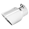 Picture of 304 SS Round Angle Cut Clamp-On Double-Wall Exhaust Tip (3" Inlet, 4.5" Outlet, 8" Length)