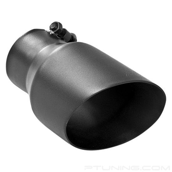Picture of Stainless Steel Round Angle Cut Clamp-On Double-Wall Black Exhaust Tip (3" Inlet, 5" Outlet, 8" Length)