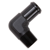 Picture of 1/2" NPT to 3/4" Barb 90- Degree Black Anodize Hose End