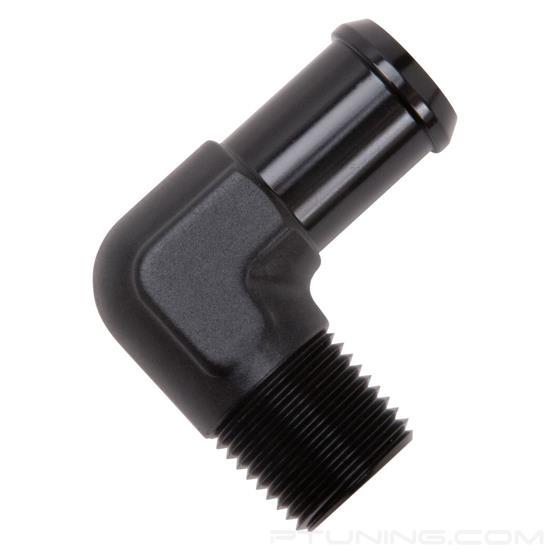 Picture of 1/2" NPT to 3/4" Barb 90- Degree Black Anodize Hose End