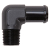 Picture of 1/2" NPT to 3/4" Barb 90- Degree Black Anodize Hose End