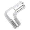 Picture of 1/2" NPT to 3/4" Barb 90- Degree Clear Anodize Hose End