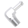 Picture of 3/8" NPT to 3/8" Barb 90- Degree Clear Anodize Hose End