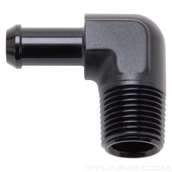 Picture of 1/2" NPT to 3/8" Barb 90- Degree Black Anodize Hose End