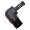 Picture of 1/2" NPT to 3/8" Barb 90- Degree Black Anodize Hose End