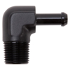 Picture of 1/2" NPT to 3/8" Barb 90- Degree Black Anodize Hose End