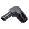 Picture of 1/2" NPT to 3/8" Barb 90- Degree Black Anodize Hose End