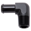 Picture of 1/2" NPT to 5/8" Barb 90- Degree Black Anodize Hose End