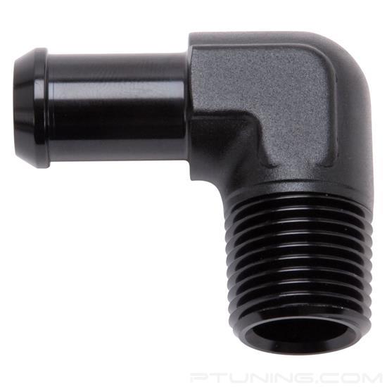 Picture of 1/2" NPT to 5/8" Barb 90- Degree Black Anodize Hose End