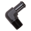 Picture of 1/2" NPT to 5/8" Barb 90- Degree Black Anodize Hose End