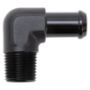 Picture of 1/2" NPT to 5/8" Barb 90- Degree Black Anodize Hose End