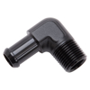 Picture of 1/2" NPT to 5/8" Barb 90- Degree Black Anodize Hose End