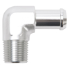 Picture of 1/2" NPT to 5/8" Barb 90- Degree Clear Anodize Hose End