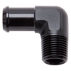 Picture of 1/2" NPT to 1/2" Barb 90- Degree Black Anodize Hose End