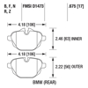 Picture of Motorsports Performance HP Plus Compound Rear Brake Pads