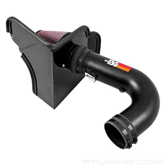 Picture of Typhoon Complete Aluminum Black Cold Air Intake System with Red Filter