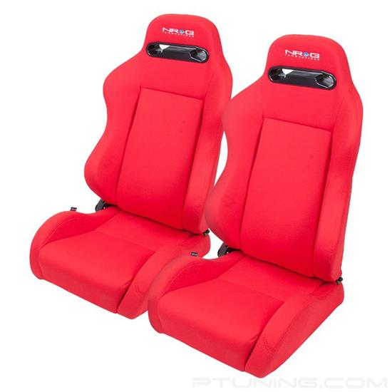 Picture of RSC 210 Type-R Style Sport Seats with NRG Logo - Red Cloth with Red Stitching