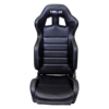 Picture of RSC 208 PVC Reclinable Leather Sport Seats - Black Leather with Silver Stitching Logo (Pair)