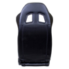 Picture of RSC 208 PVC Reclinable Leather Sport Seats - Black Leather with Silver Stitching Logo (Pair)