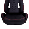 Picture of RSC 800 "The Arrow" Reclinable Sport Seat - Black Cloth with Red Stitching Logo (Pair)