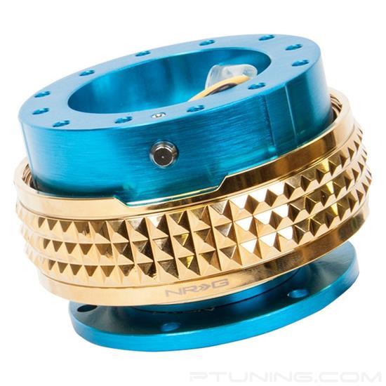 Picture of Gen 2.1 Pyramid Edition Quick Release Hub - New Blue Body / Chrome Gold Pyramid Ring