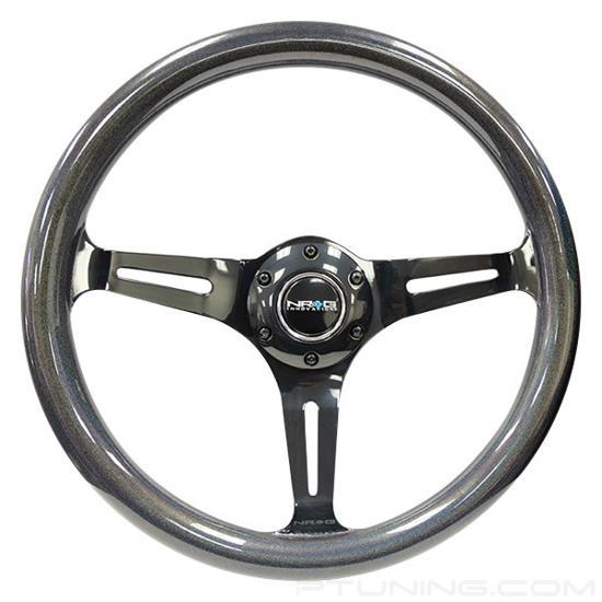 Picture of Classic Wood Grain Steering Wheel (350mm) - Chameleon / Pearlescent Paint Grip with Black 3-Spoke