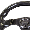 Picture of Carbon Fiber Steering Wheel (320mm) - Flat Bottom with Shiny Black Carbon