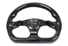 Picture of Carbon Fiber Steering Wheel (320mm) - Flat Bottom with Shiny Black Carbon
