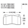 Picture of Motorsports Performance DTC-80 Compound Front Brake Pads