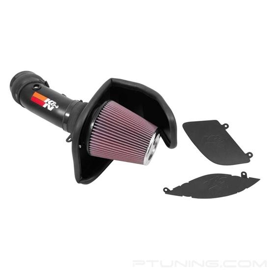 Picture of Typhoon Aluminum Black Cold Air Intake System with Red Filter