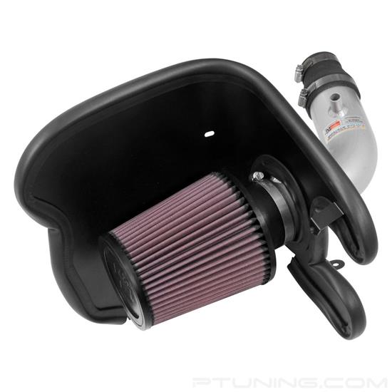 Picture of Typhoon Aluminum Silver Cold Air Intake System with Red Filter