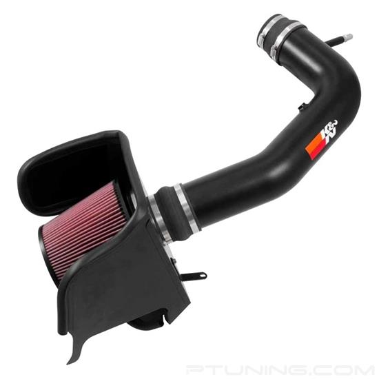 Picture of 77 Series High-Flow Performance Aluminum Black Cold Air Intake System with Red Filter