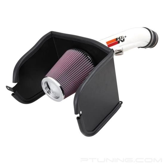 Picture of 77 Series High-Flow Performance Aluminum Polished Cold Air Intake System with Red Filter